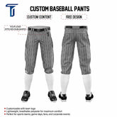 Custom Dark Grey Black Side-Stripe Stretch Practice Knickers Baseball Pants